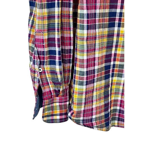 J Mclaughlin Plaid Button Down Long Sleeve Men's Shirt Size Medium Lightweight - Picture 3 of 5